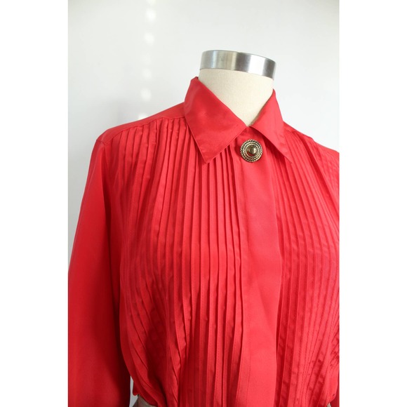 Vintage 80s/90s Penbrooke Lane Pin-tucked Button-down Shirt - Picture 8 of 12